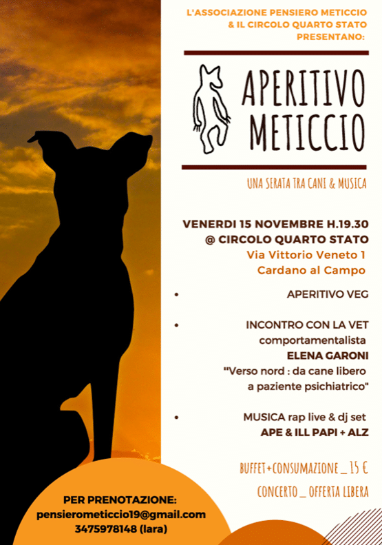 L'associazione Pensiero Meticcio insieme al Circolo Quarto Stato sono lieti di presentare una serata molto particolare! Aperitivo meticcio con Ape e Ill Papi. 15 novembre 2019